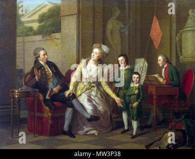 . Englisch: Porträt der Familie Soltykov (1782), von Johann Friedrich August Tischbein, in der Eremitage, Sankt Petersburg, Russland. 13 Juni 2014, 02:27:04. Johann Friedrich August Tischbein (1750-1812) 318 Johann Friedrich August Tischbein, Portrait des Soltykov Familie (1782, Hermitage) Stockfoto