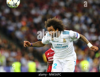 Kiew, Ukraine - 26. MAI 2018: Marcelo Real Madrid in der UEFA Champions League Finale 2018 gegen Liverpool bei NSC Olimpiyskiy S Stockfoto