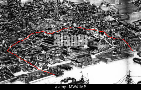 . Français: Montage par René Beaudoin, Sur: Vue à vol d'Oiseau de Trois-Rivières, P.Q. 1881 | Archiv du Séminaire de Trois-Rivières | Cote: 0064-01-2. 31 Mai 2010, 10:25:11. Montage par René Beaudoin, Sur: Vue à vol d'Oiseau de Trois-Rivières, P.Q. 1881 | Archiv du Séminaire de Trois-Rivières | Cote: 0064-01-2 486 Plan 1881 ASTR -0064-01-2a Stockfoto