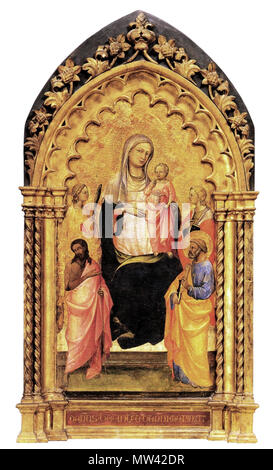 . Englisch: Lorenzo Monaco, Madonna con Bambino in trono, San Giovanni Battista, Santa Caterina d'Alessandria, San Pietro e una Santa, 1408, Galleria dell'Accademia, Florenz. 25 Juli 2010, 19:43:13 16 3 aLorenzo Monaco, Madonna con Bambino in trono, San Giovanni Battista, Santa Caterina d'Alessandria, San Pietro e una Santa, 1408, Galleria dell'Accademia, Florenz Stockfoto