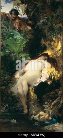 . Nymphe und Faune. 1875 329 Julius Kronberg-Jaktnymf och fauner Stockfoto