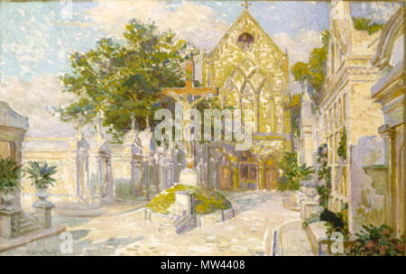 . 'Saint Rochus Kapelle und Friedhof Campo Santo". 1917 Gemälde von St. Rochus Friedhof, New Orleans, von Robert Wadsworth Grafton. 1917 537 St. Rochus Friedhof New Orleans 1917 Grafton Stockfoto