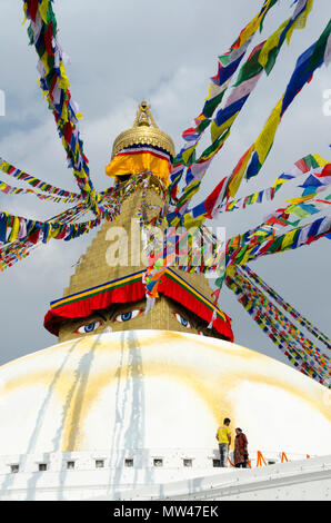 Boudhanath Stupa und Tempel, Kathmandu, Nepal Stockfoto