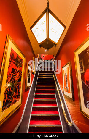 England, London, Covent Garden, in der Chandos Pub, Treppe Stockfoto