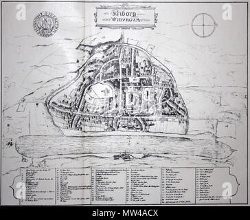 . Deutsch: Karte der Stadt Viborg, Dänemark, zuerst von Peder Hansen Resen 1677 veröffentlicht. Dansk: Kort über Viborg fra Resens Danske Atlas 1677. English: Stadtplan von Viborg, Dänemark aus dem "änisher Atlas' von Peder Hansen Resen, 1677. 21. Januar 2012. Peder Hansen Resen 1677 517 Resen Viborg 1677 Stockfoto