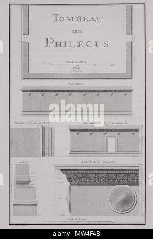 . Englisch: Marie-Gabriel - Florent-Auguste Comte de Choiseul-Gouffier. Voyage pittoresque de la Griechenland. Paris, J.-J. Blaise M.DCCC. IX, (1782, 1809, 1822, 1842 2.Auflage). 1782. - Marie-Gabriel Florent-Auguste Comte de Choiseul-Gouffier 610 Tombeau de Philecus - Choiseul - gouffier Gabriel Florent Auguste De - 1782 Stockfoto