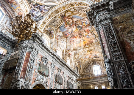 Palermo, Italien April 2018: Interieur, Fresken und architektonischen Details des Santa Caterina Kirche in Palermo. Italien. Die Kirche ist eine Synthese von Stockfoto