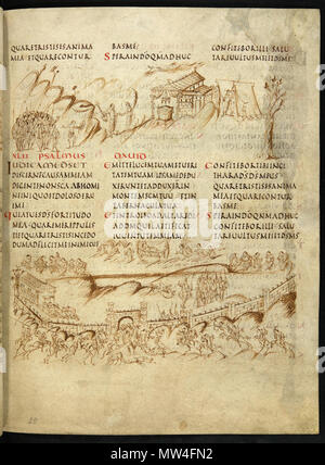 . Englisch: Utrecht Psalter, Utrecht University Library. ca. 800. Unbekannte Mönche C. 800 623 Utrecht 57 Stockfoto