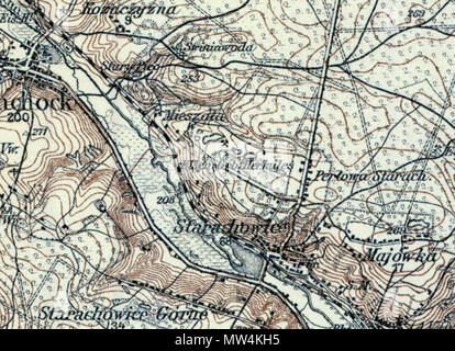 . Polski: Herkules Kopalnia mapa. 8. September 2013, 07:02:11. Vom Typ kartey geben Archiwalne Polski i Europy środkowej 275 Herkules Kopalnia mapa - wycinek z 1915 roku Stockfoto