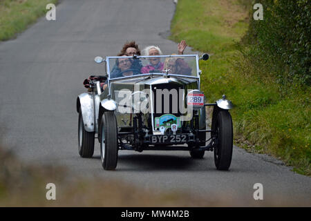 Kop Hill Climb 2017, klassische Motorsportveranstaltung in Princes Risborough, Buckinghamshire. Chilterns. Großbritannien Stockfoto