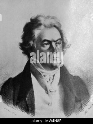 . Englisch: Porträt von Ludwig van Beethoven Français: Portrait de Ludwig van Beethoven. 1824. Decker, Johann Stephan (1783 - 1844) 78 Beethoven 6. Stockfoto