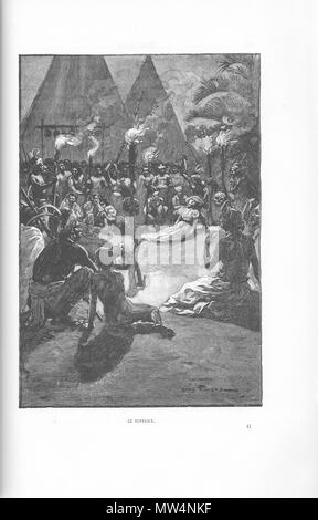 . Français: 'Le supplice', Tiefdruck d'un Dessin de Louis Tinayre pour le roman de Paul d'Ivoi' Corsaire Triplex" (1898). Abbildung: figurant dans la seconde Partie du roman, au Chapitre 6. 8 Februar 2014, 13:08:39. Louis Tinayre 302 Ivoi-Corsaire Triplex-Partie 2-chap 6-Illus-LeSupplice Stockfoto