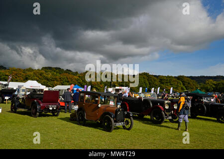 Kop Hill Climb 2017, klassische Motorsportveranstaltung in Princes Risborough, Buckinghamshire. Chilterns. Großbritannien Stockfoto