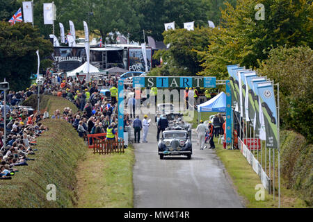 Kop Hill Climb 2017, klassische Motorsportveranstaltung in Princes Risborough, Buckinghamshire. Chilterns. Großbritannien Stockfoto