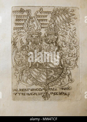 . Seite (oder Seite Detail) aus dem 16. Jahrhundert Deutsche Wappen ("Allerlay Wapen") Wappen des Herzogs Albrecht V. von Bayern (?). 16. Jahrhundert. Unbekannt 39 Allerlay Wapen 12. Stockfoto