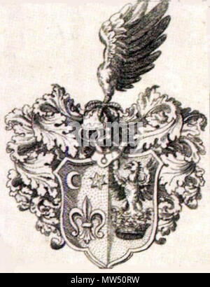 . Français: Blason de la famille Hongroise (Istvánffy baranyavári és kisasszonyfalvi Nemes és báró Istvánffy). 14 Mai 2012, 18:22:55. Mikó Árpád-Verő Mária - Anna Jávor (szerk): Mátyás Király Késő öröksége, reneszánsz művészet Magyarországon (16.-17. Század), Magyar Nemzeti Galéria kiadványai, 2008/3, Art.-Nr.: II-2 134 COA Istvanffy Stockfoto