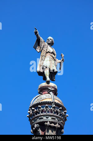 Spanien, Barcelona, Cristobal Kolumbus Monument Stockfoto