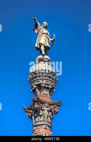 Spanien, Barcelona, Cristobal Kolumbus Monument Stockfoto