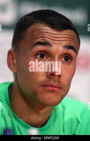 Graham Burke, Irlands Republik, während einer Pressekonferenz im FAI National Training Center, Abbotstown, Irland. DRÜCKEN SIE VERBANDSFOTO. Bilddatum: Donnerstag, 31. Mai 2018. Siehe PA Story SOCCER Republic. Das Foto sollte lauten: Brian Lawless/PA Wire. . Stockfoto