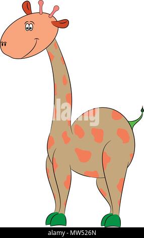 Giraffen cartoon Cute Vector Illustration Stock Vektor
