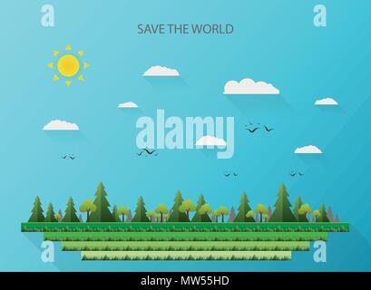 Zusammenfassung von Natur Hintergrund für die Rettung der Welt, Illustration Vector EPS 10. Stock Vektor