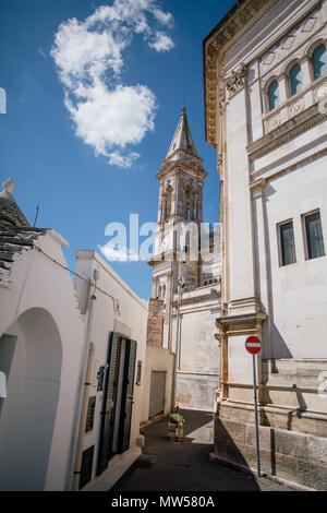 Kirche Kathedrale trulli Italien Trullo Straßen der Stadt in Italien Stockfoto