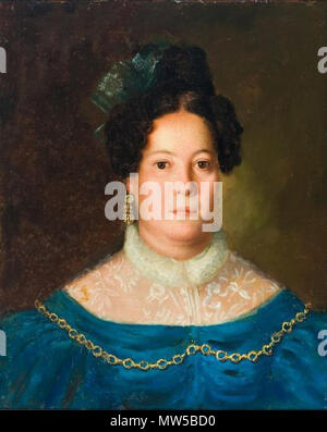 . Português: Retrato da Marquesa de Santos, pertencente Ao acervo do Museu Paulista, da Universidade de São Paulo (USP). Flossen da Década de 1820. Anonym 400 Marquesa de Santos Stockfoto