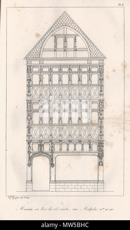 388 Maison en bois du 15e siècle rue Malpalu n° 90-92 Stockfoto