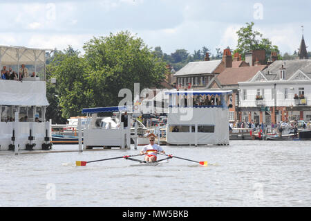 In Henley, GROSSBRITANNIEN, Samstag, 07.07.2007. Henley Royal Regatta, Henley Regatta, die Diamond Herausforderung Sculls, GBR M1 X, Alan Campbell, Henne Stockfoto