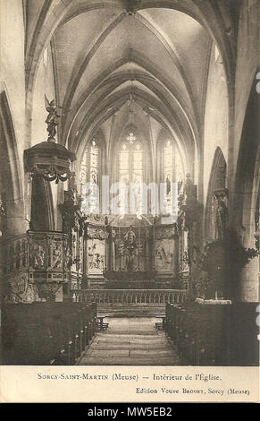 567 Sorcy-Saint-Martin (Meuse) - Intérieur de l'église - CPA Stockfoto