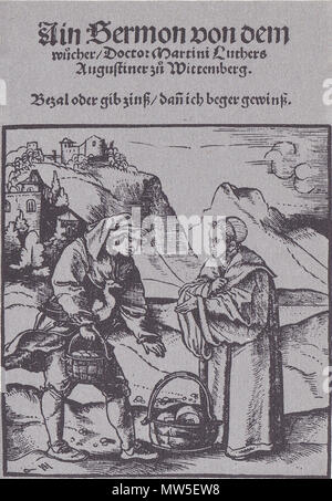 . Englisch: Titel Seite nach Ein Predigt von dem Wucher (eine Predigt gegen Wucher), Augsburg 1520. 1520. Martin Luther 181 Ein Predigt von dem Wucher Stockfoto