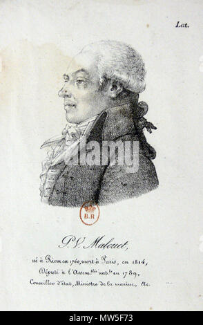 . Français: Victor Pierre Malouet. Estampe. 23 Mai 2016, 10:27:45. Unbekannt 630 Victor Pierre Malouet, 06. Stockfoto