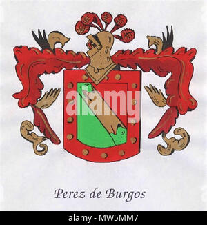 . Español: Escudo de Armas de Pérez de Burgos. 30 Juni 2017, 23:10:21. Unbekannt 476 Perez de Burgos Escudo Stockfoto