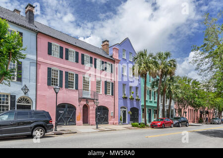 Rainbow Zeile in Charleston South Carolina Stockfoto