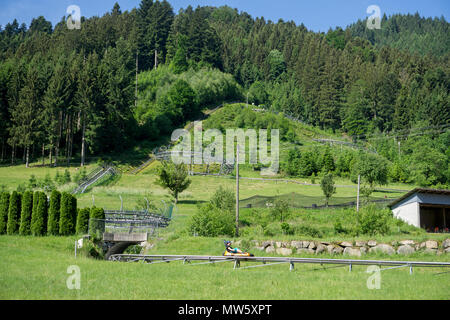 Sommerrodelbahn in Gutach, Schwarzwald, Baden-Württemberg, Deutschland, Europa | Chemische Rodelbahn am Dorf Gutach, Schwarzwald, Baden-Wuerttem Stockfoto