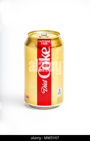 Eine Dose Cola Koffein frei Stockfoto