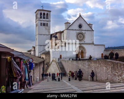Basilika des Heiligen Franziskus von Assisi, Italien Stockfoto