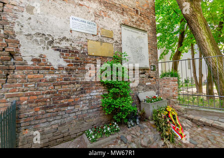 Warschau, Polen. Bleibt der ghetto Wand im Zentrum von Warschau. Stockfoto