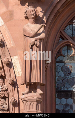 Basel, Münster (Basler Münster), Westfassade, Verführer (Fürst der Welt"), um 1280/1285 Stockfoto