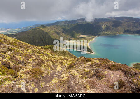 Anzeigen von Lagoa do Fogo von miradouro Stockfoto