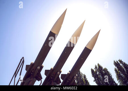 Lenkflugkörpersystems für Selbstfahrende starten Waffe. Vintage Style. Stockfoto