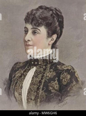 . Englisch: französische Opernsängerin Adelina Patti (1843-1919). Abbildung auf dem Cover des Paris Illustré, den 1. Dezember 1888. 1. Dezember 1888 (Datum der Veröffentlichung). S. Toussaint (lithograph). Boussod, Valadon et Cie, Paris (Publisher). 27 Adelina Patti 1888 Stockfoto