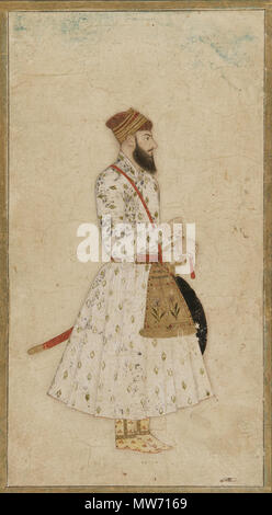 . Englisch: ein Nawab von Mughal dynasty, Indien, 17.-18.Jahrhundert. Farbe und Gold auf Papier. 17.-18.Jahrhundert. Unbekannte 21A Nawab von Mughal dynasty, Indien, 17.-18. Jahrhundert Stockfoto