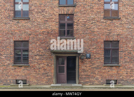 Auschwitz, Polen - Die tödlichsten unter den Vernichtungslagern während des Holocaust errichtet, noch heute bleibt es ein Tritt in den Magen für Besucher Stockfoto
