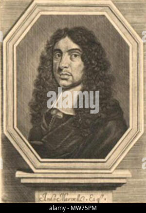 . Gravieren von Andrew Marvell. 1681 oder früher. Unbekannt 45 Andrew Marvell Gravur Stockfoto