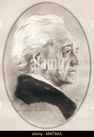 Johann Wolfgang von Goethe, 1749 - 1832. Deutsche Schriftsteller und Staatsmann. Abbildung von Gordon Ross, US-amerikanischer Künstler und Illustrator (1873-1946), von lebenden Biographien berühmter Männer. Stockfoto