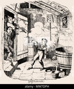 "Der Einbruch." Von "Oliver Twist" von Boz (Charles Dickens). Vol. 2. London: Richard Bentley, 1838. Erste Ausgabe Stockfoto