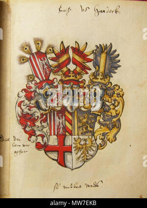 . Seite (oder Seite Detail) aus dem 16. Jahrhundert Deutsche Wappen ("Allerlay Wapen") Freih. v. Hardeck (= das österr. Hardegg Adelsgeschlecht). 16. Jahrhundert. Unbekannt 39 Allerlay Wapen 19. Stockfoto