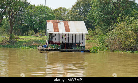 Schwimmendes Dorf auf dem Tonle Sap See in Kambodscha Stockfoto