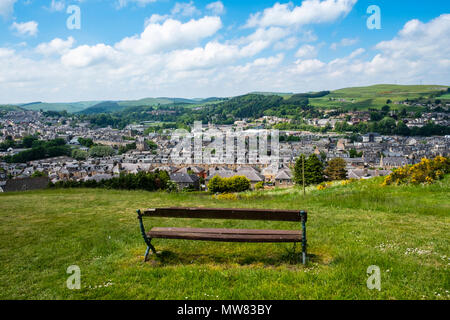 Blick über die Stadt von Hawick in den schottischen Borders, Schottland, Großbritannien Stockfoto